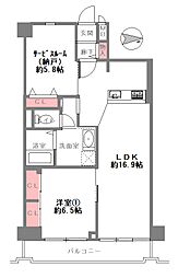 プラザ末吉橋 2LDKの間取図画像