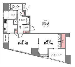 リーガル四つ橋筋 1LDKの間取図画像