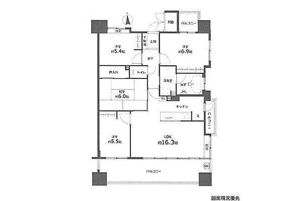 間取り スターアーク宇品神田　緑華邸 6階/-