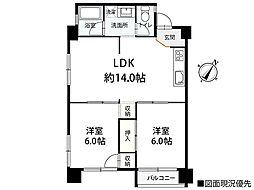 皆実ビル 2LDKの間取図画像