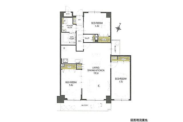 間取り ライオンズヒルズ田方 6階/604