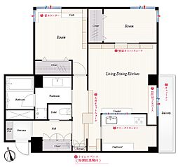 赤坂アーバンライフ 2LDKの間取図画像