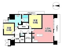 グランスイート豊田 2LDKの間取図画像