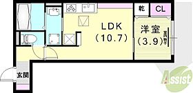 アンベリール  ｜ 兵庫県神戸市灘区国玉通2丁目3-1（賃貸アパート1LDK・2階・37.13㎡） その2