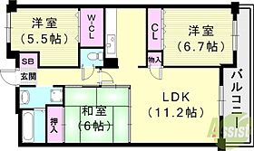 ろうきん鈴蘭台コーポ  ｜ 兵庫県神戸市北区山田町小部字高橋1-1（賃貸マンション3LDK・4階・72.19㎡） その2