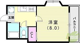 タウンコート新神戸  ｜ 兵庫県神戸市中央区生田町1丁目（賃貸マンション1K・3階・25.00㎡） その2