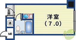 元町アーバンライフ ワンルームの間取図画像