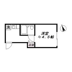ハウスモモセ ワンルームの間取図画像