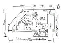 UR都市機構ジェイタワー西大井イーストタワー 1LDKの間取図画像