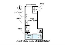 NIDO NISHIOI ワンルームの間取図画像