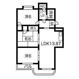 第一ゴトウハイツ 3LDKの間取図画像
