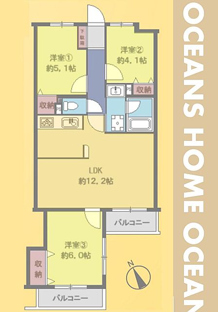 3LDK 間取り