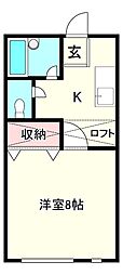 ハイツミカミ 1Kの間取図画像