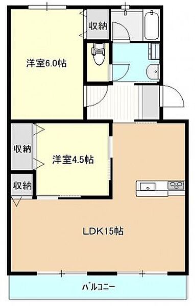 スミヤハイツB棟 205｜広島県広島市佐伯区五日市町大字美鈴園(賃貸マンション2LDK・2階・61.00㎡)の写真 その2