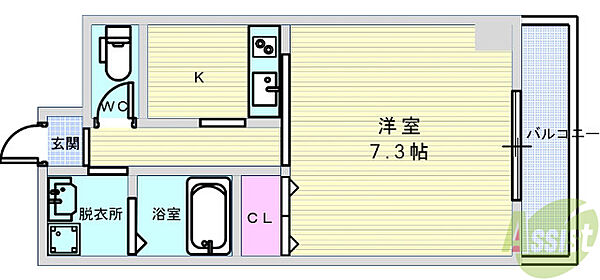W IKEDA 702｜大阪府池田市槻木町(賃貸マンション1K・7階・26.96㎡)の写真 その2