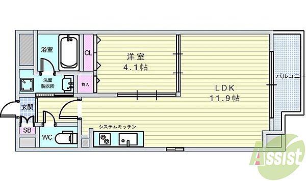 クランエシオ 301｜大阪府豊中市服部南町1丁目(賃貸マンション1LDK・3階・40.42㎡)の写真 その2