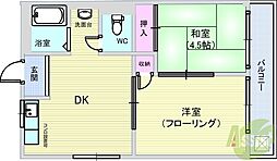 タナカ産業ビル2号館 2DKの間取図画像