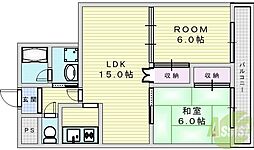 メゾン稲津 2LDKの間取図画像