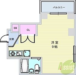 メゾン槻木 ワンルームの間取図画像