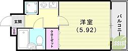 プレステージすみよし 1Kの間取図画像