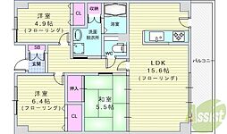 ウイング旭ケ丘 3LDKの間取図画像