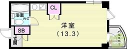 ベルメゾンみくに ワンルームの間取図画像