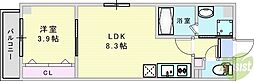 ARCA豊中曽根 1LDKの間取図画像