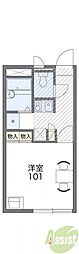 レオパレスヴェセル 1Kの間取図画像