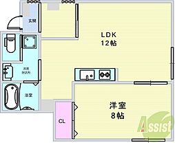 クレハマンション 1LDKの間取図画像