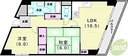 セレコート箕面 2LDKの間取図画像