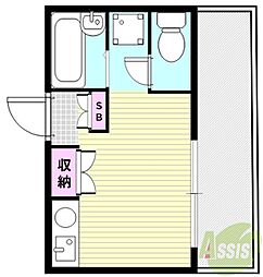 なかやファームサイド ワンルームの間取図画像