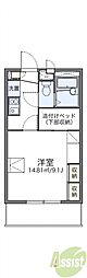 レオパレス多田4 1Kの間取図画像