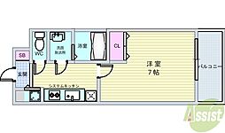 エルシア池田 1Kの間取図画像