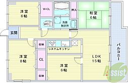 エトワール緑丘 4LDKの間取図画像