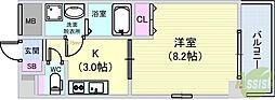 プロスペクト豊中服部 1Kの間取図画像