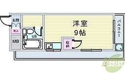 JGS緑丘マンション ワンルームの間取図画像
