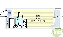 フロントリバー豊中 ワンルームの間取図画像