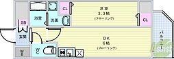 エステムコート大阪グラビティ 1DKの間取図画像