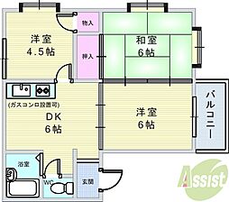 シュテルネンハイム 3DKの間取図画像