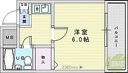シティーハイツ5番館 1Kの間取図画像