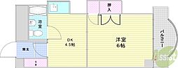 ヴェルデみき 1DKの間取図画像