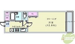 メゾンドール豊寿荘 1Kの間取図画像