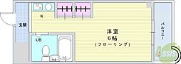 シティクレスト石橋 1Kの間取図画像
