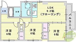 プリムール 3LDKの間取図画像
