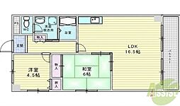 グローバルハイツ豊中 3LDKの間取図画像