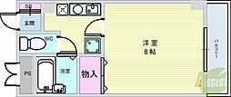 マサーレ川西 1Kの間取図画像