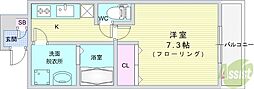 エステイトE池田1 1Kの間取図画像