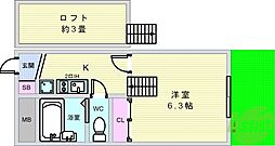 レオパレスエルガーデン 1Kの間取図画像