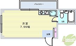 リベラール美園 ワンルームの間取図画像