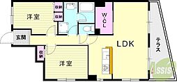 ロイヤル豊中千里園 2LDKの間取図画像